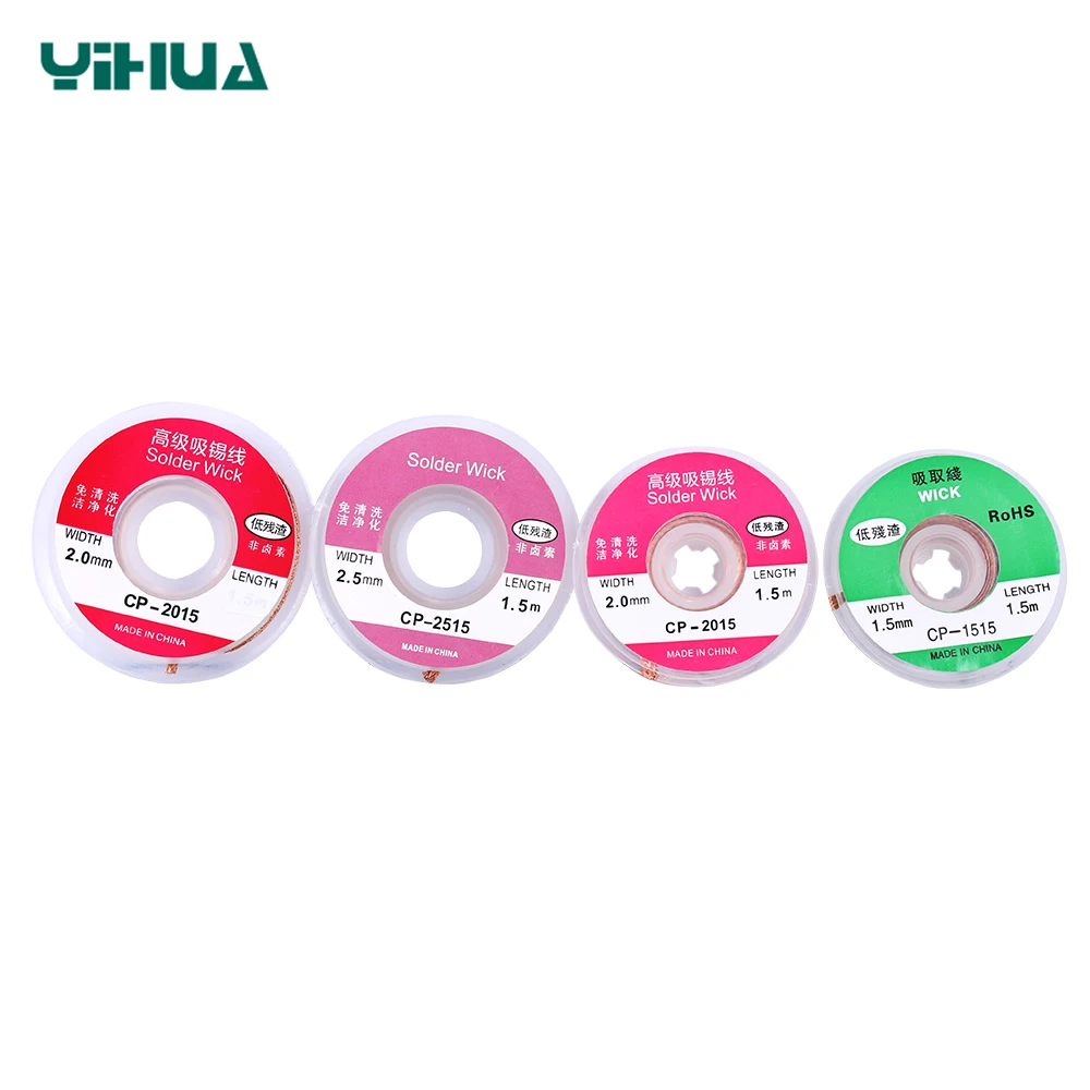Soldering Wire Desoldering Braid Solder Remover Desoldering Mesh Braid Welding Wires Width 2mm Length 0.75m Width 1.5mm 2mm 2.5mm 3.5mm 1.5M Length Solder Wire Desoldering Braid Welding Solder Remover Wick Wire