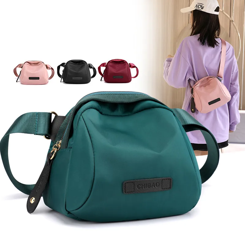 Shell Small Shoulder Bag for Women New Nylon Wide Strap Crossbody Bag Quality Soft Waterproof Cross Body Purses