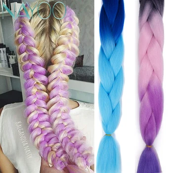 

Nayoo Hair Jumbo Braids Long Ombre Jumbo Synthetic Braiding Hair Crochet Blue Grey Hair Blonde Pink Extensions African Viscera