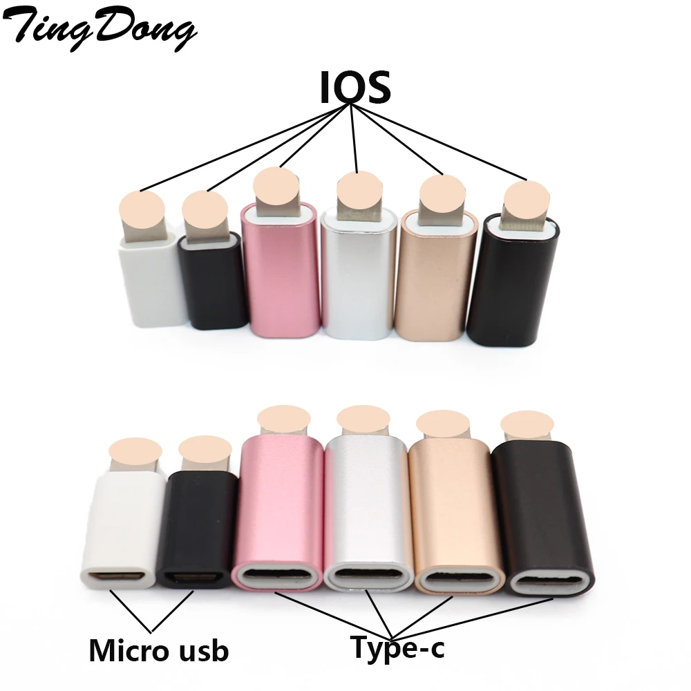 

8-Pin Converter to Micro USB Adapter For Android iPhone 5/5s 6/6s Plus iPad 4 Air 2 Charger Cable Connector to iOS 8pin Port
