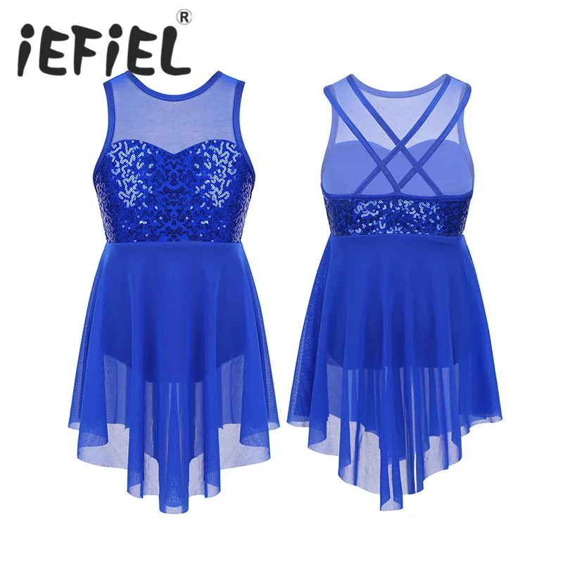 С пайетками и рисунком балерины лиричная Танцы класса костюмы балетное платье с леопардовым узором для девочек; Одежда для танцев, пачка балетное трико для выступлений