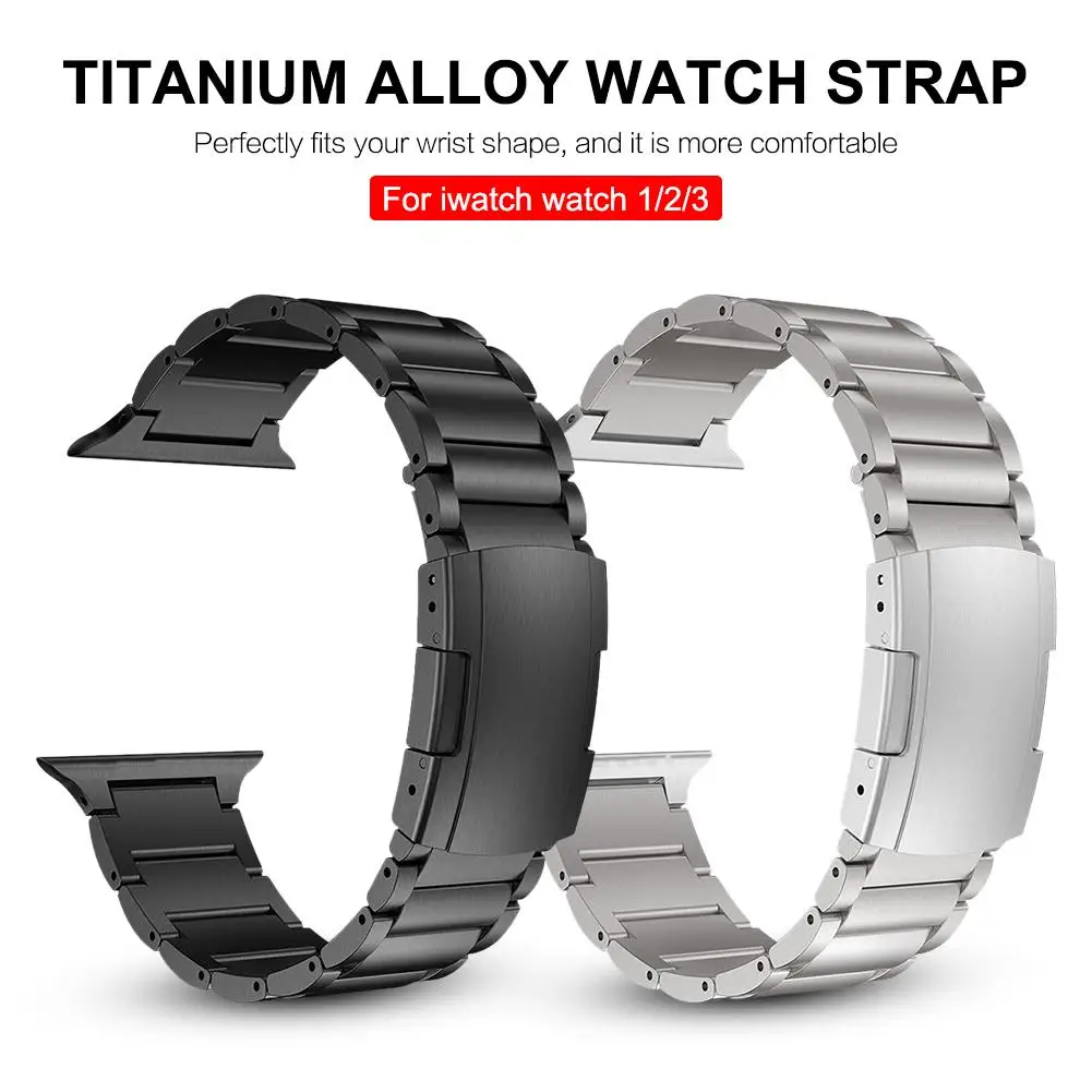 

Titanium Alloy Watch Strap Replacement Metal Watch Bands For IWatch Series 4/3/2/1 38 40 42 44MM Smart Accessory