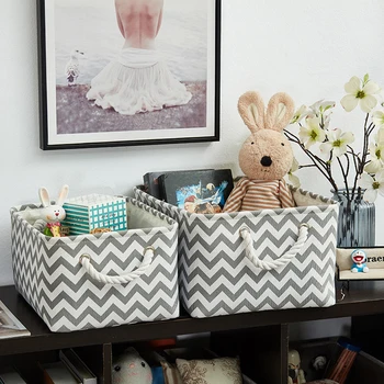 

Laundry Cube Canvas Storage Box Fabric Storage Basket for Clothes Folding Nursery Underwear Toy Organizer