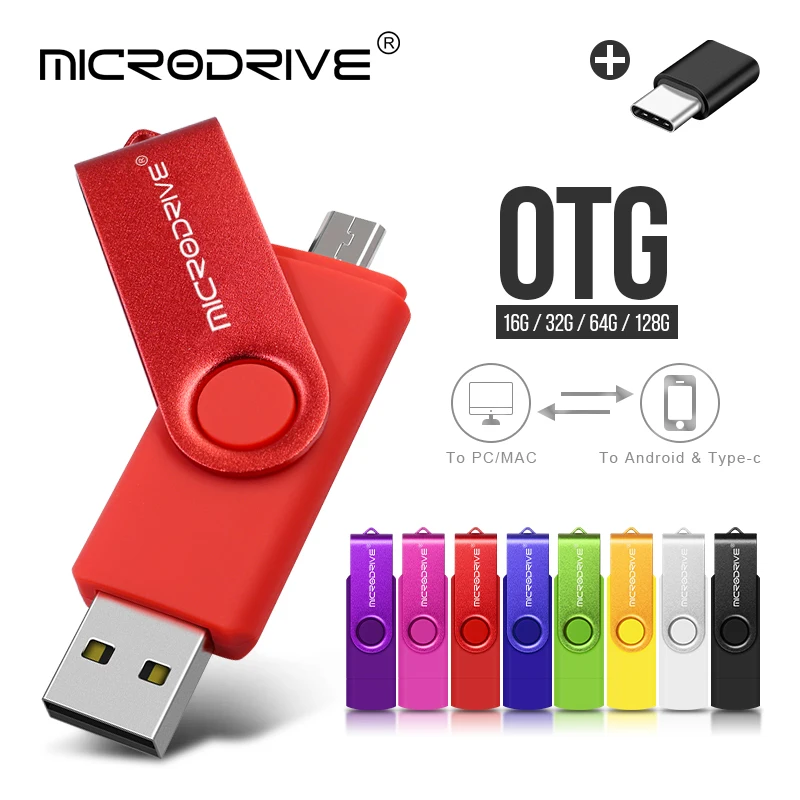 En oferta Pendrive 3 en 1 de alta velocidad, unidad Flash USB 2,0 tipo C, usb OTG de llave, 64GB, 32GB, 16GB, 128GB NyoO75z00