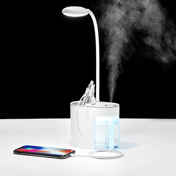 

2020 New Two-In-One Humidifier Led Table Lamp Eye Protection Adjust Brightness USB Rechargeable Desk Lamp for Reading Working