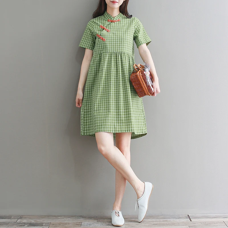 Китайское платье cheongsam qipao женское вечернее платье элегантное платье cheongsam китайское хлопковое и льняное платье qipao - Цвет: color2
