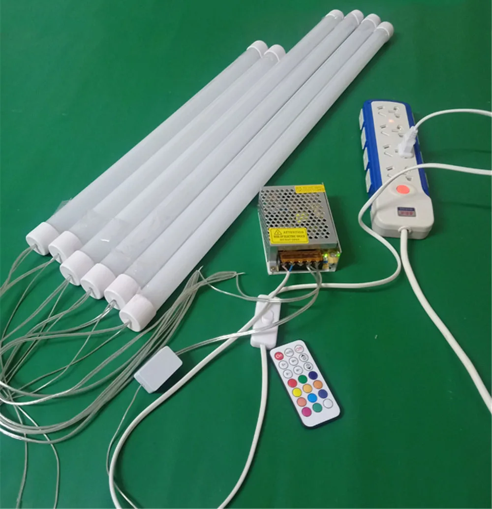 10PCS Colorful RGB LED Tube Lamp USB Charging, 1.2m RGB Led Bar Handheld  With Remote