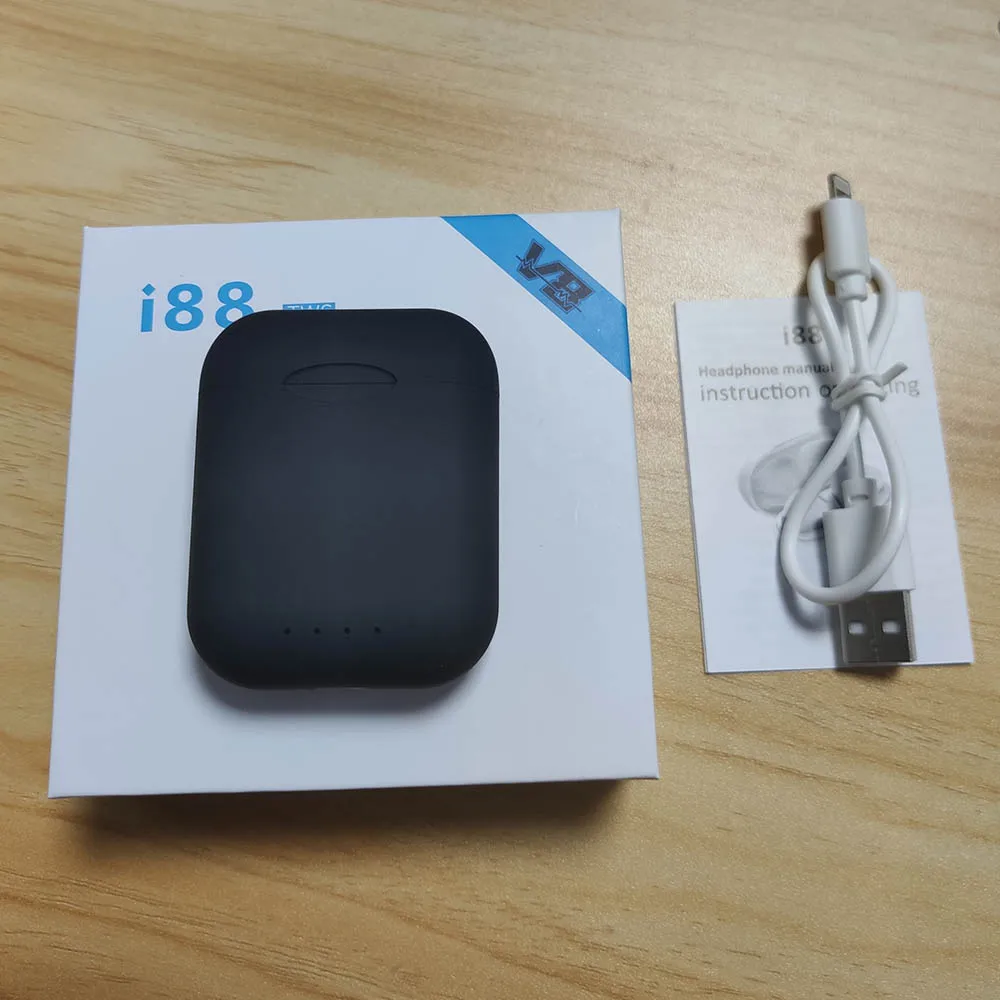 i88 black Оригинальные матовые беспроводные наушники i88 TWS с Bluetooth, наушники с сенсорным управлением, bluetooth 5,0 с микрофоном, Bluetooth наушники - Цвет: i88 black
