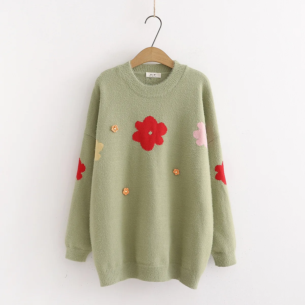 

Faux Mink Cashmere Long Sleeve Pullover Women's Autumn And Winter New Style Korean-style Loose Thick Versatile Sweater Tops S290