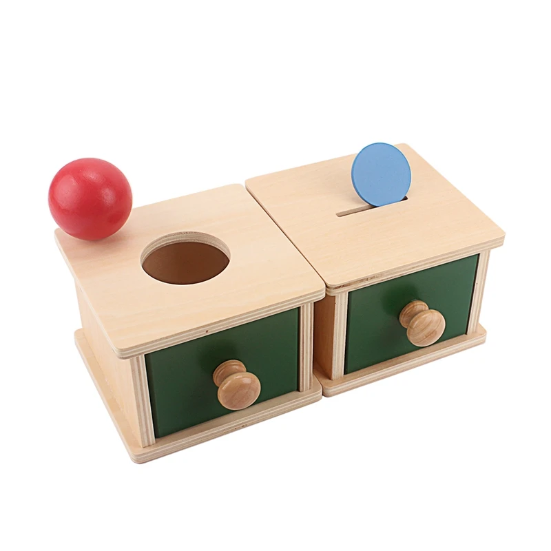 Montessori Wood Match Permanent Box Toddler Infant Draw Box 8-12 Month Toys for Baby Newborn Gift Hand & Feet Finders Small Size