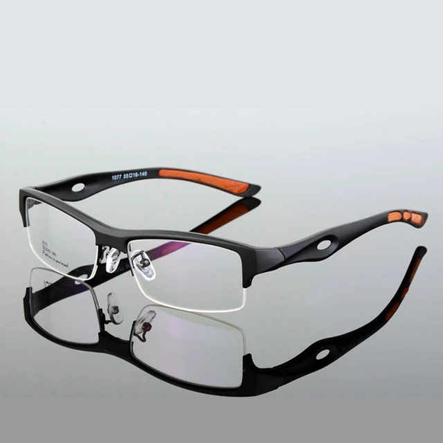Gafas deportivas con montura óptica TR90 para hombre, gafas graduadas  cuadradas de media llanta, lentes transparentes de lujo - AliExpress