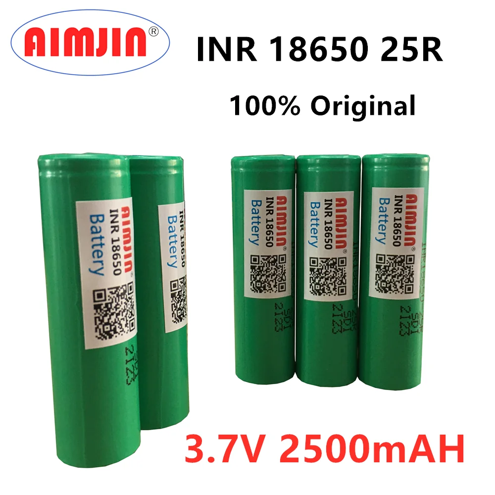 18650 3 7 V 2500 MAH перезаряжаемая батарея INR 25R 20A использует электронные сигареты всех