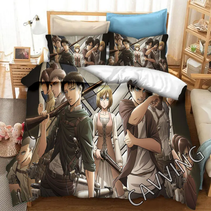 Anime Attack on Titan  3D Printed Bedding Set Duvet Covers & Pillow Cases Comforter (US/EU/AU Sizes) 