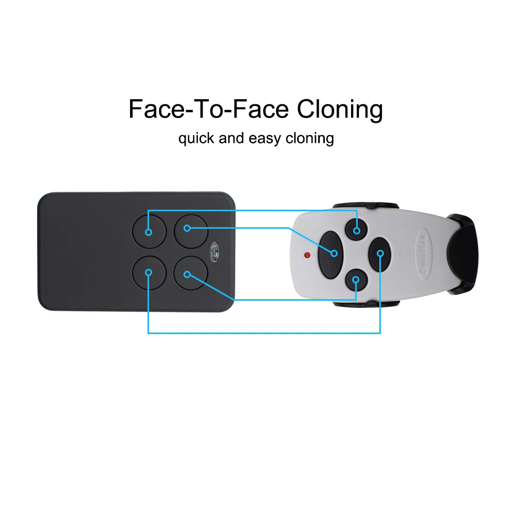 4 in 1 Garage Gate Remote Control Multifrequency 280 - 868MHz Keychain Barrier 433mhz Command Fixed Rolling Code DOORHAN HORMANN