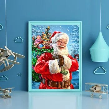 

Santa Claus Rhinestone Painting Paste Diy Diamond Painting Cross Stitch 5d Christmas Painting Picture Rhinestones Diamond d3