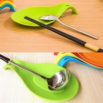

Food Grade Silicone Spoon Rest Pad Multipurpose Kitchen Utensil Spatula Spoon Holder Mats Kitchen Gadgets Tools