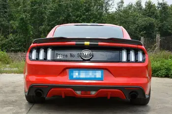 

For Ford Mustang ABS material Rear Trunk Spoiler Wing GT350 R style 2015 2016 2017 Auto Racing Car Styling Tail Lip Wing