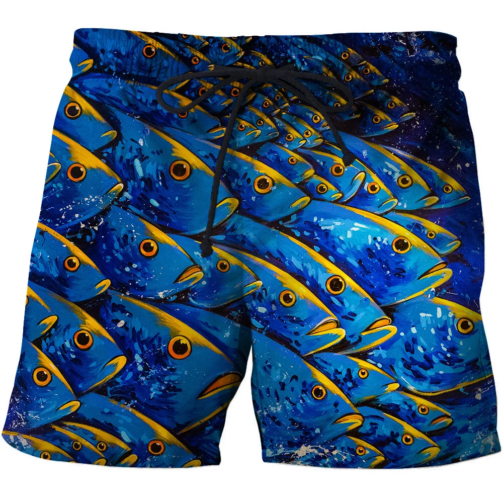 Promo SHUJIN 2020 New Fashion Summer Men Beach Shorts 3D Print Fish Loose Men's Bermuda Boardshorts Trousers Hot Style Male Shorts