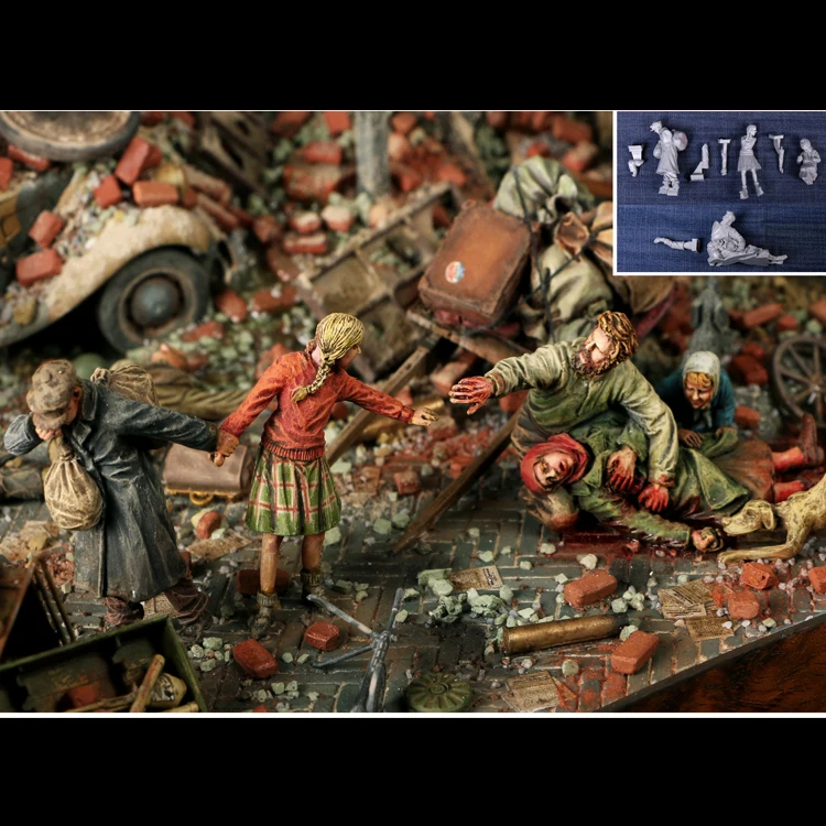

1/35 Resin Model Building Kit Figure People in war (5 Figures)