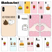 Babaite BFF лучшие друзья бургер и картофель фри еда роскошный высокий-протектор на конце чехол для iPhone X XS MAX 6 6S 7 7plus 8 8Plus 5 5S XR