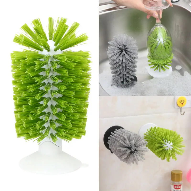 Cup Bottles Cleaning Brush Kitchen Cleaning Tool Wineglass Coffe Tea Glass Cup Cleaner Efficient Rotating Brush 16x8x8cm