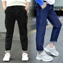 INS/однотонные ковбойские брюки с тесьмой для мальчиков штаны с высокой талией для больших мальчиков 13-15 лет