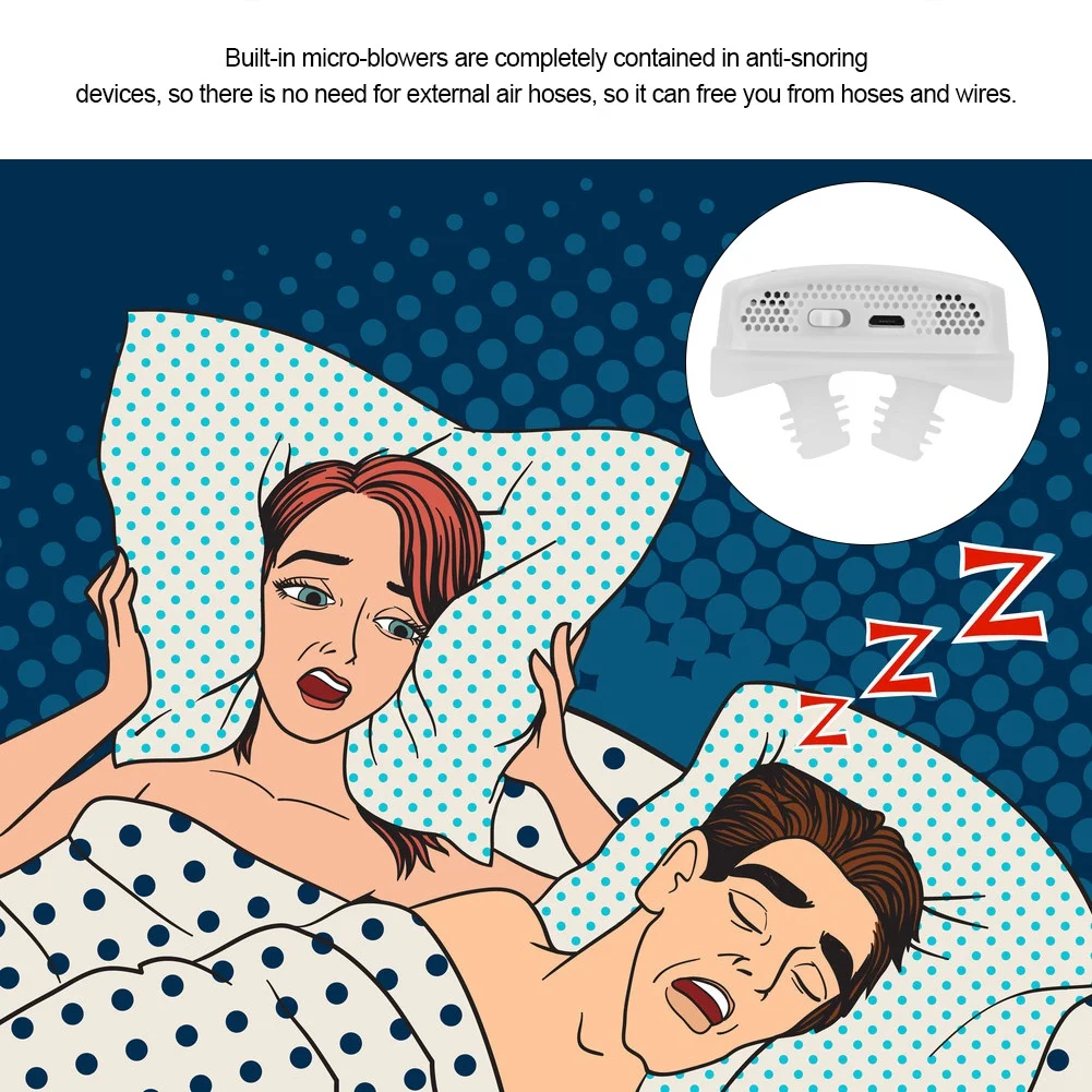 Micro CPAP Electronic Anti Snoring Device Breathing Snore Stopper Nose Clips