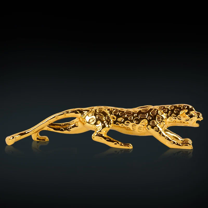 Европейская леопардовая Фигурка «на удачу» Panthera Pardus статуя Смола ремесло настольные Современные Простые фигурки животных украшения дома R2768