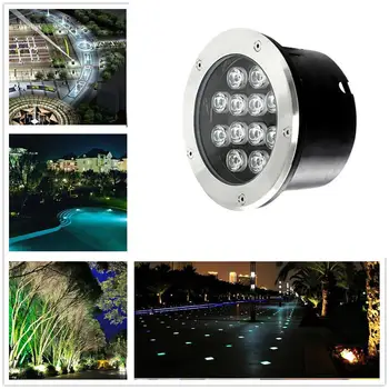 

TPFOCUS 12W IP65 Waterproof Bright LED Buried Light Circular Underground Landscape Lamp Path Way Garden Lawn Decoration