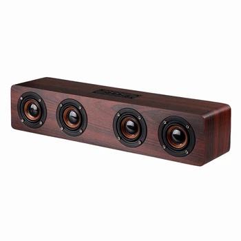 

Home Theater Portable Column Bluetooth Speaker Wireless Wood Speaker Alarm Clock Radio Subwoofer Soundbar for TV Speaker