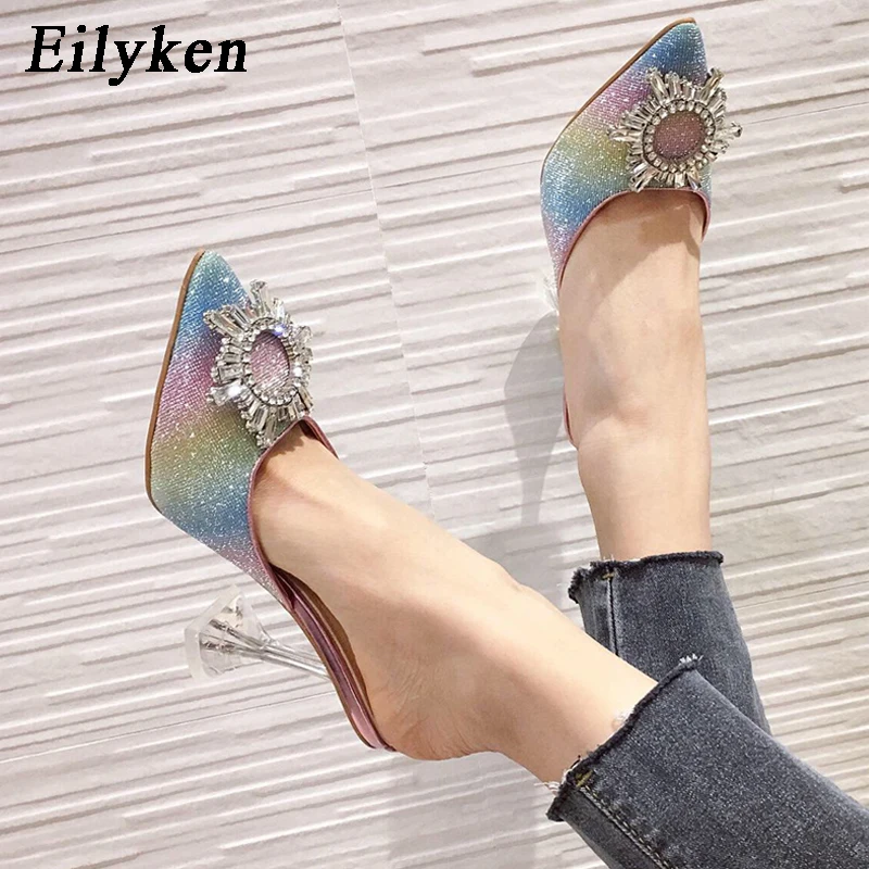Туфли лодочки Eilyken на высоком каблуке радужные цвета Блестящие Блестки солнце