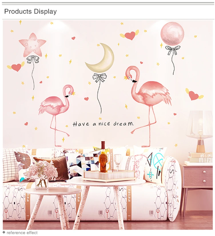 [SHIJUEHEZI] Фламинго Животные наклейки на стену DIY Перья наклейки на стену бабочки для детской комнаты детская спальня двери украшения