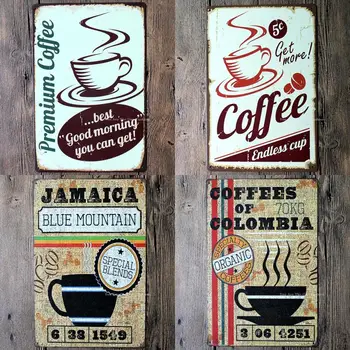 

Hot Chocolate Signs Pub Bar Coffee Of Colomabia Metal Tin Sign Vintage Plaque Iron Wall Decor Board Metal Painting Cafe Shabby