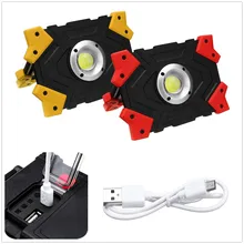 USB светодиодный портативный светодиодный прожектор с подсветкой 10 Вт Рабочий свет перезаряжаемый Открытый Кемпинг Пешие прогулки аварийное освещение лампе светодиодный фонарик