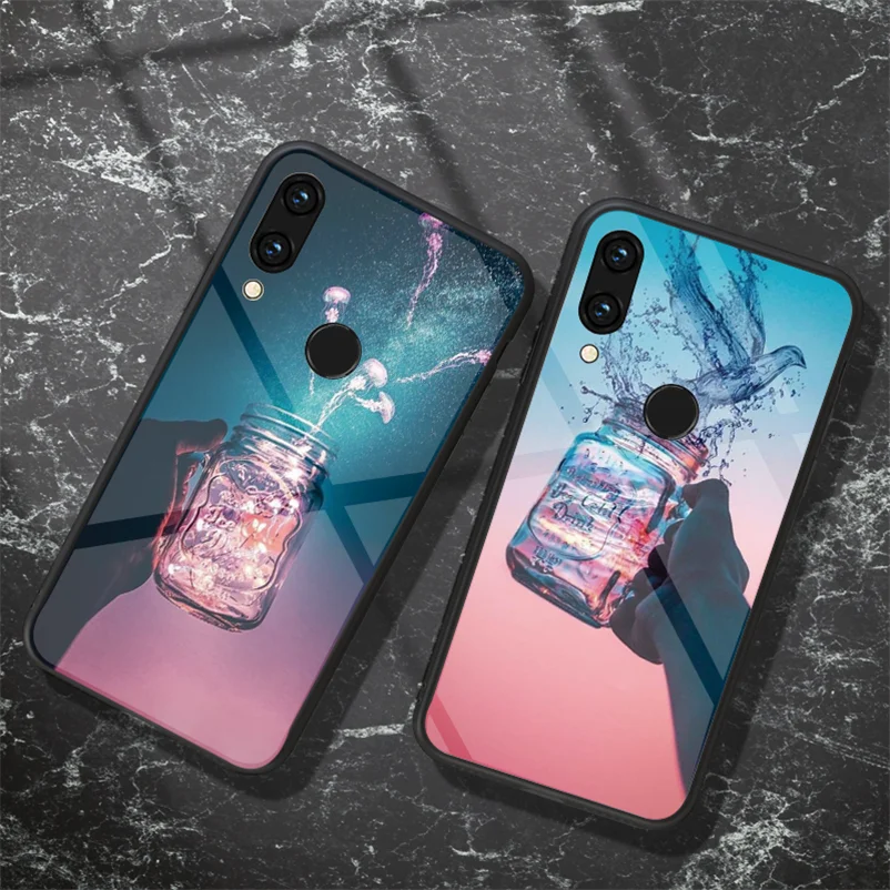 

Tempered Glass Case For Redmi K20 5 Plus 6A 7 S2 4X Note 7 5 6 Pro For Xiaomi Mi 9 9T 8 Lite SE A2 6 F1 Mi Mix 2 2s Max 3 Cover