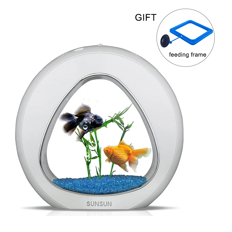 

4L Mini Nano Ecology Fish Tank Build In Filter And LED Light System Integration By USB Power With Your Computer Move Battery