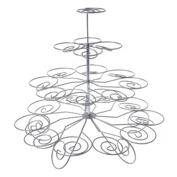 

4 Tier Reusable Metal 23 Cupcake Cake Dessert Stand Holder Tower Carrier Display Wedding Birthday Party D08D