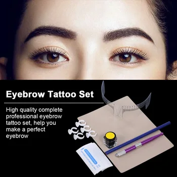 

Eyebrow Microblading Kit Eyebrow Tattoo Set With 5 Needles Eyebrow Ruler Eyebrow Pigment Practice Skin Tattoo Permanent