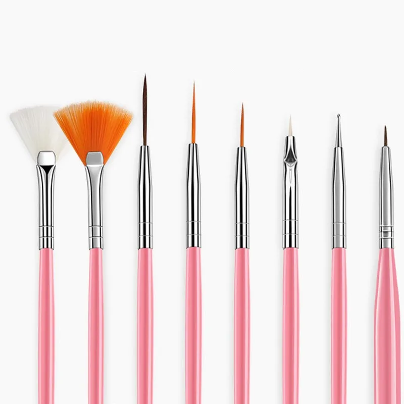 Professional Gel Acrylic Nail Tools Set Painting Liner Design Tips Dust Powder Nails Brush Gel Art Polish Kit Pen Manicure