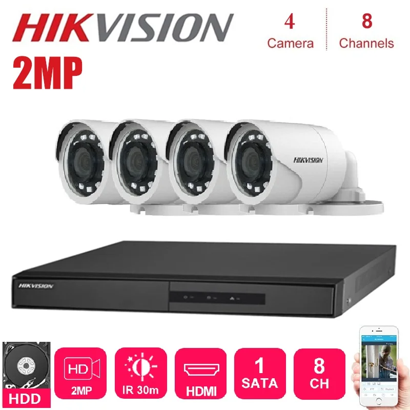 

Hikvision 4Pcs outdoor 2MP 4 in 1 HD Night Vision Camera with 8 Channels Surveillance DVR CCTV Security System Kits