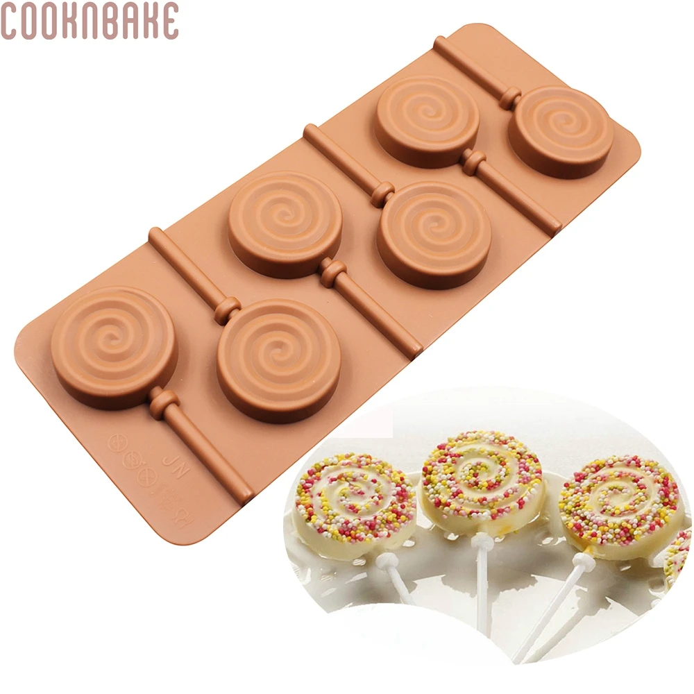 COOKNBAKE силиконовая форма для конфет леденец 6 полости круг Форма шоколада с