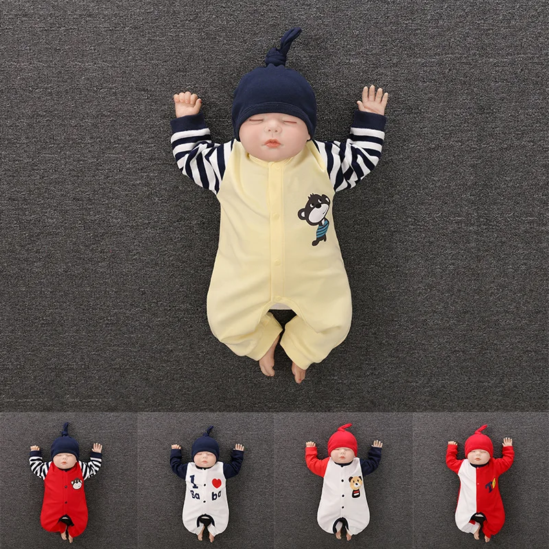 

Spring And Autumn Casual Baby Jump Suit Casual Baby Open Files Romper Young Children mian pa fu Childrenswear