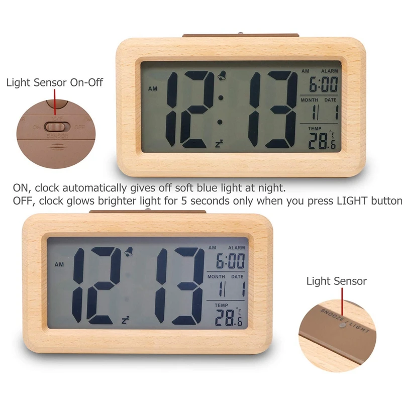 Best Digital Alarm Clock, Battery Operated Long Battery Life Alarm Clock, Back Light/Snooze Function/Large Digit Display/Electro