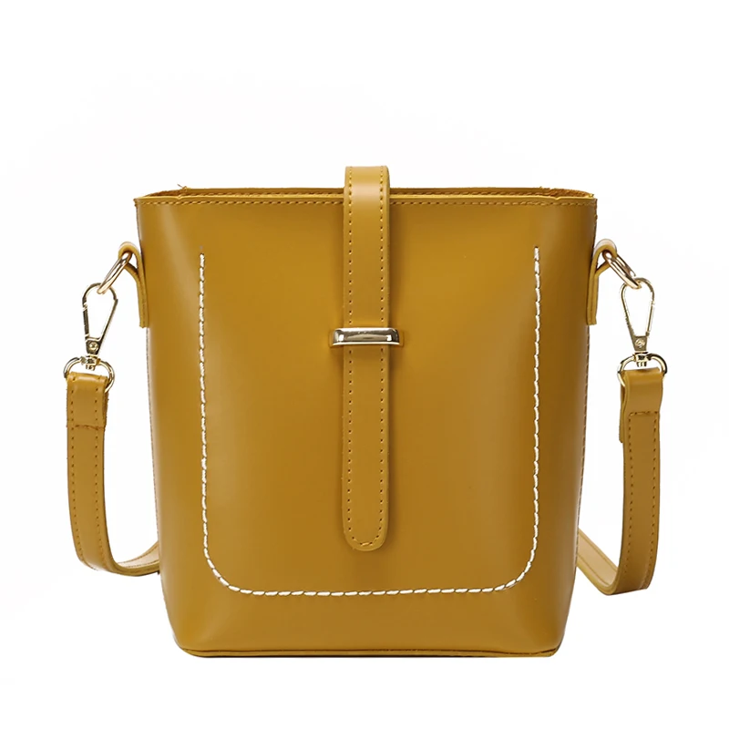 

Fashion Shoulder Bag Waterproof Pu Leather Solid Color Design Retro Small Square Bag Casual Ladies Simple Messenger Bag Trumpet
