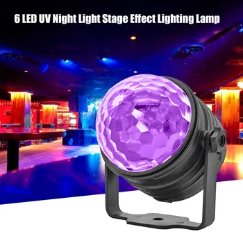 

6 LED 100-240V UV Remote Control Purple Night Lights Voice Control Model Projection Lamps Stage Effect Decorative Light