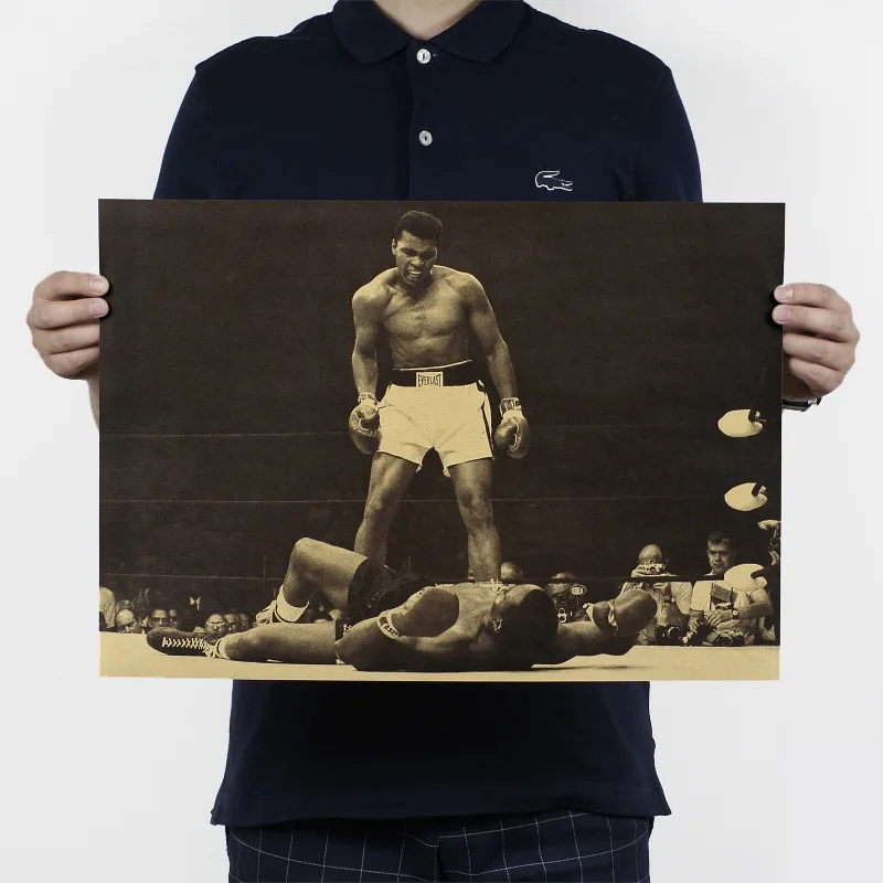 

[H683] Muhammad Ali/Nostalgic Retro Kraftpaper Poster Painting Core 51.5X36 Cm