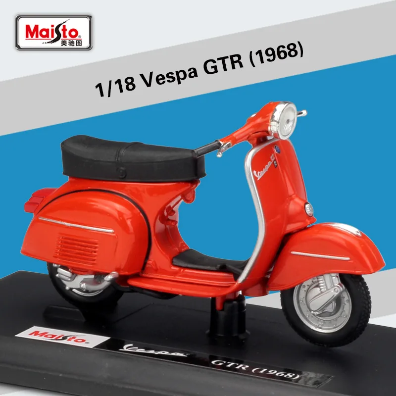 Maisto 1:18 весы Скутеры Vespa металл литья под давлением Спорт гонки модель мотоцикла мотоцикл - Цвет: 11