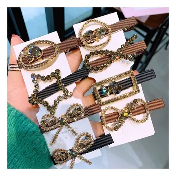 

DUOJIAOYAN Korean style Metal BOW Barrettes Hairpins Women Rhinestone Hair Clips Jewelry Fashion Girls Crystal Hair Ornaments
