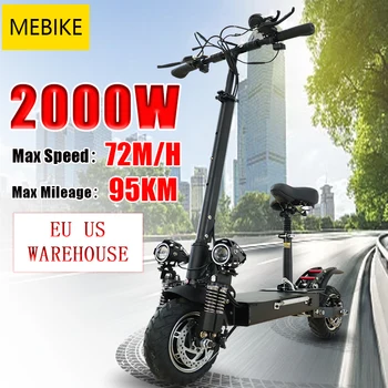 Online Faltbare Elektrische Tretroller Mit Abnehmbare Sitz 2000W 52V Elektrische Fahrrad Scheinwerfer Max Geschwindigkeit 70 Km/h Fern