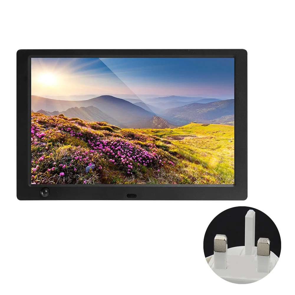 

Digital Photo Frame Automatic Timer Calendar High Resolution IPS Display Music 1280x800 USB 10.1 Inch Alarm Clock Card Player
